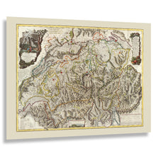 Load image into Gallery viewer, Digitally Restored and Enhanced 1799 Faden Map of Switzerland Print - British Alpine Cantons Napoleonic Era Lake Geneva - Georgian Era - Archival Print