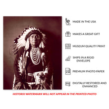 Load image into Gallery viewer, Digitally Restored and Enhanced 1900 Chief Joseph Photo Print - Old Photo of Hin-Mah-Too-Yah-Lat-Kekt Nez Perce Chief in Traditional Dress Wall Art Poster
