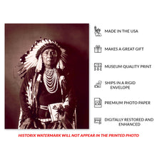 Load image into Gallery viewer, Digitally Restored and Enhanced 1900 Chief Joseph Photo Print - Old Photo of Hin-Mah-Too-Yah-Lat-Kekt Nez Perce Chief in Traditional Dress Wall Art Poster