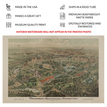Cargar imagen en el visor de la galería, Digitally Restored and Enhanced 1896 Tennessee Centennial Exposition Print - Nashville Parthenon Birds Eye View Panorama - Gilded Age - Archival Print