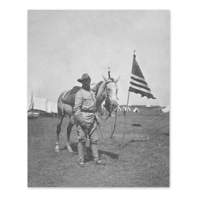 Digitally Restored and Enhanced 1898 Theodore Roosevelt Photo Print - Vintage Photo of Montauk Point Rough Riders Colonel Teddy Roosevelt Poster Wall Art