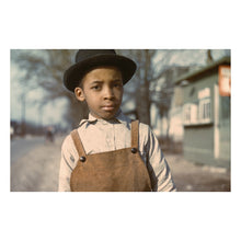 Load image into Gallery viewer, Digitally Restored and Enhanced 1942 African American Boy Cincinnati Print - WWII Home Front Color Portrait Photography - Wartime Ohio - Archival Print