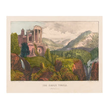 Cargar imagen en el visor de la galería, Digitally Restored and Enhanced 1856 The Sibyls Temple Print - Currier Ives Tivoli Italy Roman Ruins Classical Landscape - Antiquity - Archival Print
