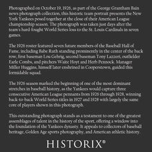 Load image into Gallery viewer, Digitally Restored and Enhanced 1926 New York Yankees Team Print - Babe Ruth Lou Gehrig Golden Age Baseball - Dynasty Foundation - Archival Print