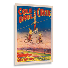 Cargar imagen en el visor de la galería, Digitally Restored and Enhanced 1941 Cole Bros Circus Poster - The Great Grimes High Wire Champions - Golden Age American Circus - Archival Print
