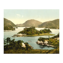 Cargar imagen en el visor de la galería, Digitally Restored and Enhanced 1890 Upper Lake Killarney Ireland Print - Photochrom County Kerry MacGillycuddy Reeks Mountains - Victorian Era - Archival Print