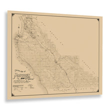 Load image into Gallery viewer, Digitally Restored and Enhanced 1898 Monterey County California Map Poster - Vintage Map Print of Monterey CA - Official Map of Monterey County California