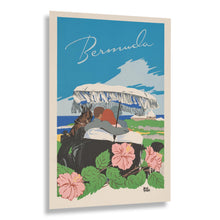 Load image into Gallery viewer, Digitally Restored and Enhanced 1940 Bermuda British Colony Tropical Travel Poster - Caribbean Tourism Art - Archival Reproduction
