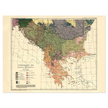 Load image into Gallery viewer, Digitally Restored and Enhanced 1918 Balkan Peninsula Map Print - Vintage Map of The Balkans Southeastern Europe Poster Wall Art