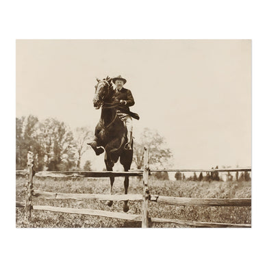 Digitally Restored and Enhanced 1902 Theodore Roosevelt Photo Print - Old Photo of Theodore Roosevelt Horseback Jumping - Vintage Teddy Roosevelt Poster
