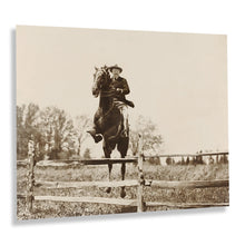 Load image into Gallery viewer, Digitally Restored and Enhanced 1902 Theodore Roosevelt Photo Print - Old Photo of Theodore Roosevelt Horseback Jumping - Vintage Teddy Roosevelt Poster