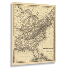 Load image into Gallery viewer, Digitally Restored and Enhanced 1835 Map of Eastern United States Poster - Vintage Eastern Half Map of the United States Wall Art - Old USA Map Poster Print