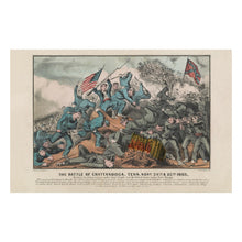 Cargar imagen en el visor de la galería, Digitally Restored and Enhanced 1863 Battle of Chattanooga Print - Currier Ives Civil War Tennessee Union Victory Art - Grant Campaign - Archival Print