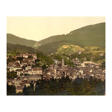 Load image into Gallery viewer, Digitally Restored and Enhanced 1890 Baden Baden Germany Print - Black Forest Spa Town Victorian European Travel Art - Grand Tour - Archival Print