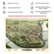 Load image into Gallery viewer, Digitally Restored and Enhanced 1877 Birds Eye View Holyoke Massachusetts Print - Bailey Connecticut River Paper City Mill - Gilded Age - Archival Print