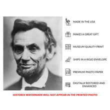 Cargar imagen en el visor de la galería, Digitally Restored and Enhanced 1930 Abraham Lincoln Last Portrait Photo - Civil War President - American Political History Photography - Archival Print