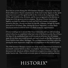 Load image into Gallery viewer, Digitally Restored and Enhanced 1936 Jesse Owens Photo Print - Old Photo of Jesse Owens Poster - Historic Jesse Owens Wall Art Photo from Olympic Games