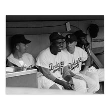 Load image into Gallery viewer, Digitally Restored and Enhanced 1953 Jackie Robinson & Pee Wee Reese Print Photo - Old Photo of Brooklyn Dodgers Jackie Robinson and Pee Wee Reese Wall Art