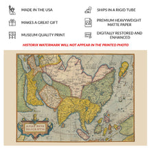 Cargar imagen en el visor de la galería, Digitally Restored and Enhanced 1572 Asia Continent Map - Age of Discovery - Antique Atlas Cartography Art - Far East Indies Old World Regions