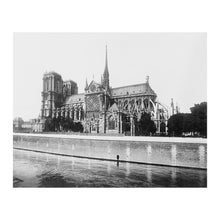 Load image into Gallery viewer, Digitally Restored and Enhanced 1916 Notre Dame Cathedral Paris Print - France Gothic Architecture Seine River WWI Era - Old World - Archival Print