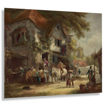 Load image into Gallery viewer, Digitally Restored and Enhanced 1928 Village Festival Print - William Shayer English Country Tavern Celebration - Victorian Art - Archival Print