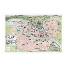 Load image into Gallery viewer, Digitally Restored and Enhanced 1894 Lyon France Monumental City Map - Belle Epoque Cartography - Rhone and Saone Confluence - Museum-Quality Print
