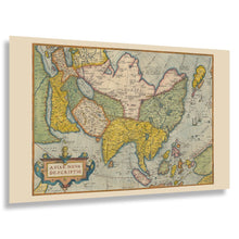 Cargar imagen en el visor de la galería, Digitally Restored and Enhanced 1572 Asia Continent Map - Age of Discovery - Antique Atlas Cartography Art - Far East Indies Old World Regions