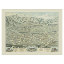 Load image into Gallery viewer, Digitally Restored and Enhanced 1874 Colorado Springs Bird's Eye View Map - Pikes Peak Western Town Cartography - Colorado City and Manitou - Archival Reproduction