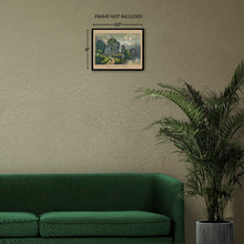 Load image into Gallery viewer, Digitally Restored and Enhanced 1856 The Cottage by the Cliff Print - Currier Ives Moonlit River Victorian Domestic Art - Hearthside - Archival Print