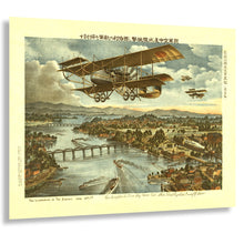 Cargar imagen en el visor de la galería, Digitally Restored and Enhanced 1919 Army Attacks from Sky Water Shore Print - Siberian War Japan Vladivostok Military - Interwar - Archival Print