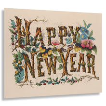 Load image into Gallery viewer, Digitally Restored and Enhanced 1876 Happy New Year Print - Currier and Ives Gilded Age Holiday Celebration Art - Festive Tradition - Archival Print