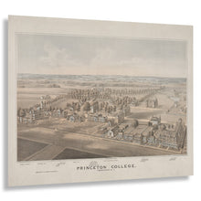 Load image into Gallery viewer, Digitally Restored and Enhanced 1875 Princeton College Print - College of New Jersey Nassau Hall Campus Birds Eye View - Centennial - Archival Print