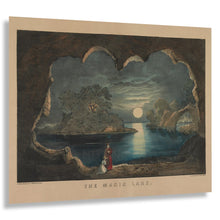Cargar imagen en el visor de la galería, Digitally Restored and Enhanced 1856 The Magic Lake Print - Currier Ives Victorian Fantasy Twilight Mythology Romantic - Fairy Tale - Archival Print