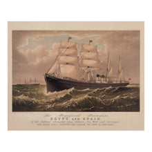 Load image into Gallery viewer, Digitally Restored and Enhanced 1879 Steamships Egypt and Spain Print - Currier Ives National Line Transatlantic Ocean Liner - Parsons - Archival Print