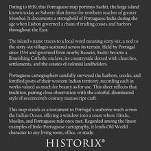 Load image into Gallery viewer, Digitally Restored and Enhanced 1639 Portuguese Map Sashti India Print - Salsette Island Mumbai Bassein Colonial Goa - Age of Sail - Archival Print