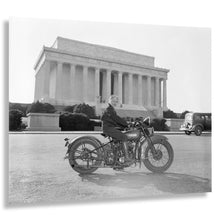 Load image into Gallery viewer, Digitally Restored and Enhanced 1937 Sally Halterman Motorcycle Print - Washington DC First Woman Licensee Pioneer - Depression Era - Archival Print