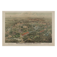 Cargar imagen en el visor de la galería, Digitally Restored and Enhanced 1896 Tennessee Centennial Exposition Print - Nashville Parthenon Birds Eye View Panorama - Gilded Age - Archival Print