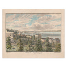 Load image into Gallery viewer, Digitally Restored and Enhanced 1848 Aurora New York Print - Cayuga Lake Finger Lakes Village Antebellum Waterfront View - Pioneer Era - Archival Print