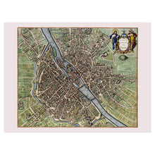 Load image into Gallery viewer, Digitally Restored and Enhanced 1657 Paris France Walled City Street Plan Map - Baroque Cartography - Seine Ramparts and Faubourgs - Museum-Quality Print