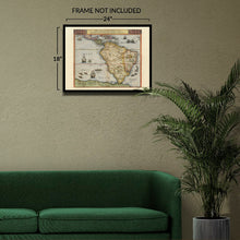 Load image into Gallery viewer, Digitally Restored and Enhanced 1593 De Jode Map of South America Print - Speculum Orbis Terrae Antwerp Renaissance Exploration - Flemish Atlas - Archival Print