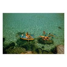 Cargar imagen en el visor de la galería, Digitally Restored and Enhanced 1956 Bermuda Snorkeling Children Print - Flatts Village Caribbean Summer - Mid Century Island Life - Archival Print