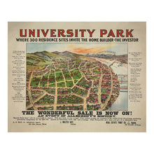 Load image into Gallery viewer, Digitally Restored and Enhanced 1895 University Park Allegheny Pennsylvania Print - Strobridge Pittsburgh Real Estate Map - Gilded Age - Archival Print