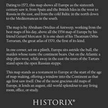 Cargar imagen en el visor de la galería, Digitally Restored and Enhanced 1572 Europe Continent Map - Renaissance Old World Cartography - Spain to Russia and Baltic to Mediterranean - Archival Reproduction