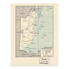 Load image into Gallery viewer, Digitally Restored and Enhanced 1965 British Honduras Map Print - Vintage Road Map of Belize Poster - Old Railroad Map of British Honduras Wall Art Print