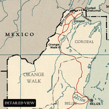 Load image into Gallery viewer, Digitally Restored and Enhanced 1965 British Honduras Map Print - Vintage Road Map of Belize Poster - Old Railroad Map of British Honduras Wall Art Print