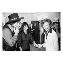 Load image into Gallery viewer, Digitally Restored and Enhanced 1980 First Lady Rosalynn Carter Photo Print - Vintage Photo of Rosalynn Carter with Waylon Jennings & Jesse Colter Poster