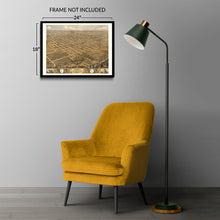 Load image into Gallery viewer, Digitally Restored and Enhanced 1869 Decatur Illinois Map Poster - Vintage Bird's Eye View Map of Decatur City Macon County Illinois Wall Art Print