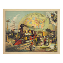 Load image into Gallery viewer, Digitally Restored and Enhanced 1882 Illinois Central Railroad Print - World Railroad Scene - Gilded Age Rail Commerce History - Archival Print