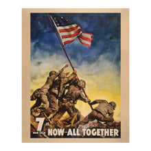 Cargar imagen en el visor de la galería, Digitally Restored and Enhanced 1945 Seventh War Loan Poster - Now All Together WWII Treasury Bond - Home Front Victory Campaign - Archival Print