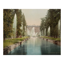 Load image into Gallery viewer, Digitally Restored and Enhanced 1890 Russia Palace Print - St Petersburg Peterhof Fountains - Victorian Imperial Russia - Archival Print
